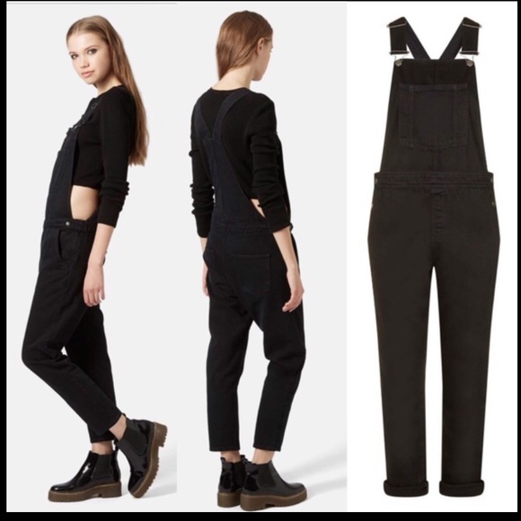 topshop black overalls